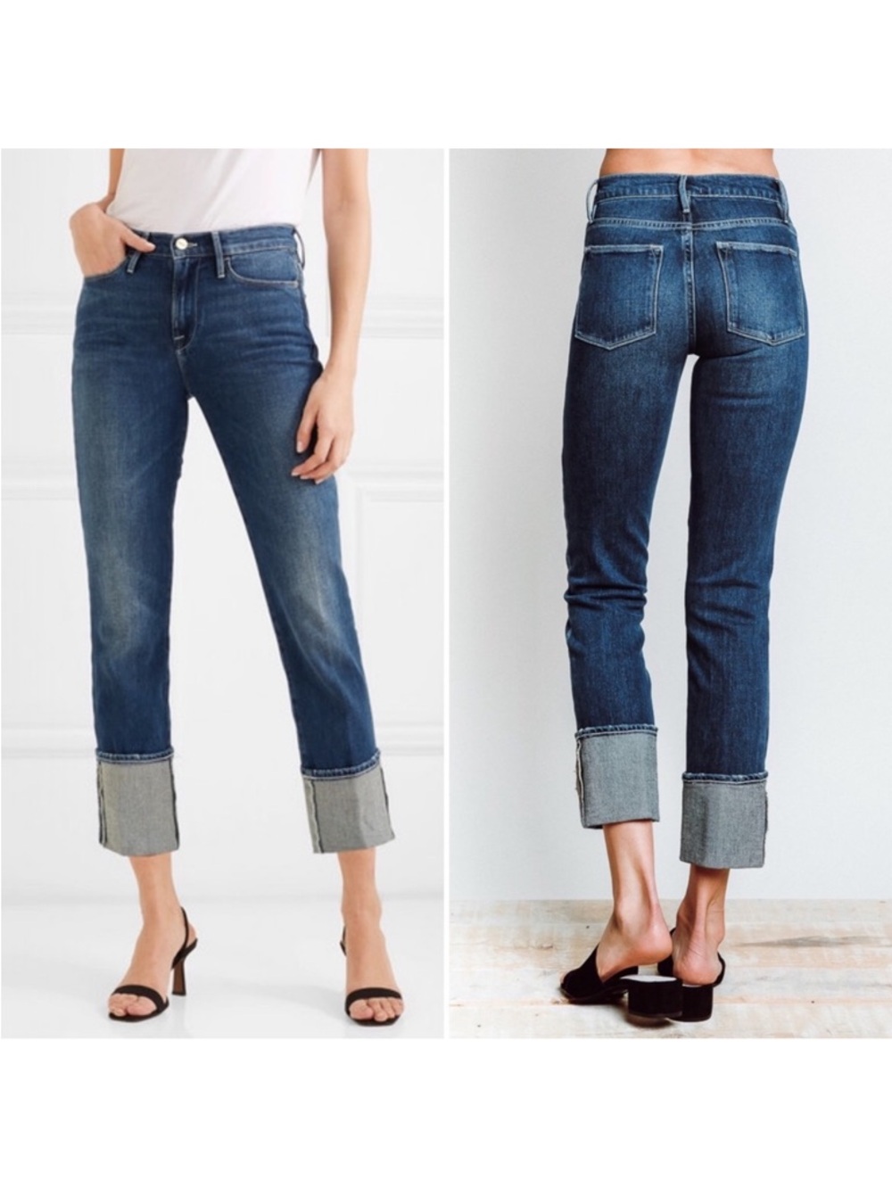 Frame Denim Le High Big Cuff Straight Leg Jeans